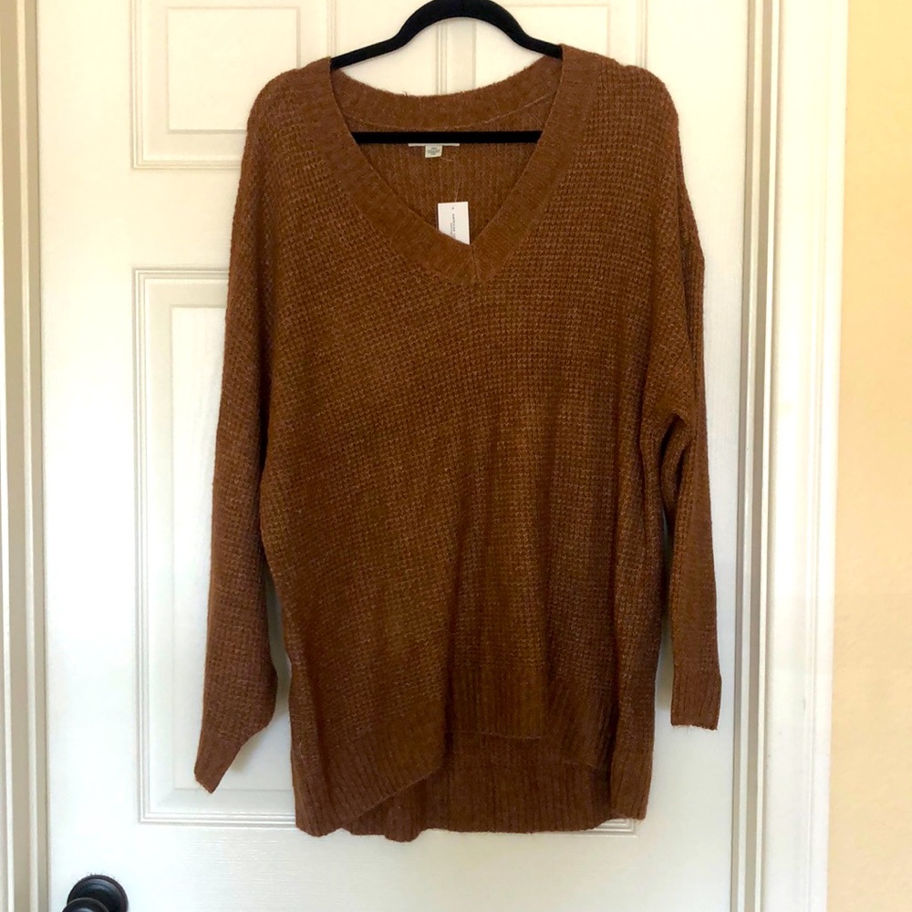 American Eagle Outfitters Jegging Sweater Brown Rust Cognac Large NWT